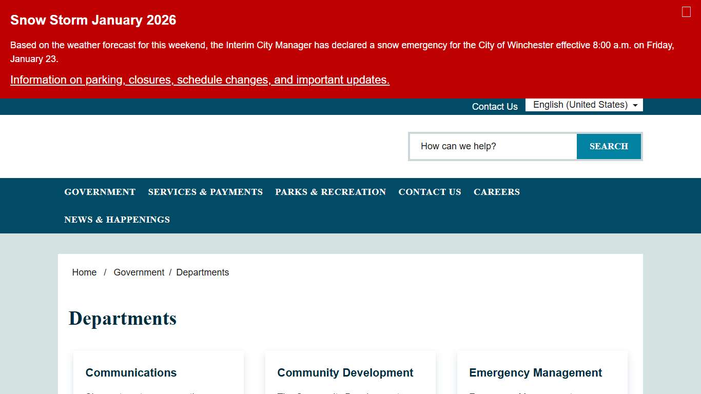 Departments - City of Winchester, VA